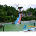 Commercial Outdoor Kids Play 7m Rainbow Fiberglass Water Slides For Racing